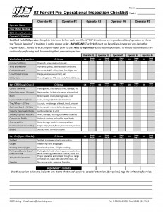 New - NIS Training - Pre-Use Form - RT Forklift